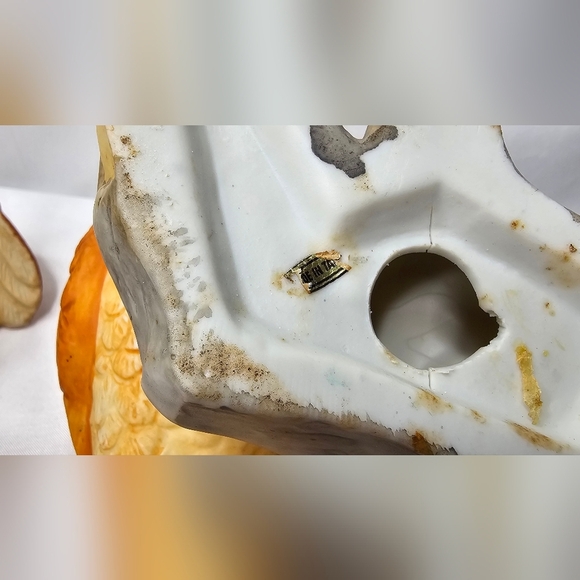 Vintage Set Of Owls On Log Ceramic Figurines - Picture 8 of 13